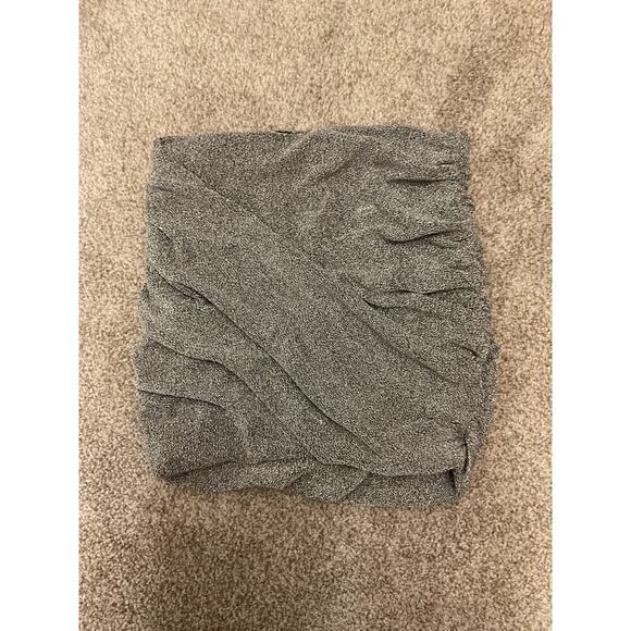 Zara Metallic Silver Shirred Cropped Length Tube Top, M - Picture 1 of 4